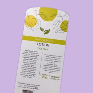 Botanical Textured Paper Label for Tea Tree Lotion