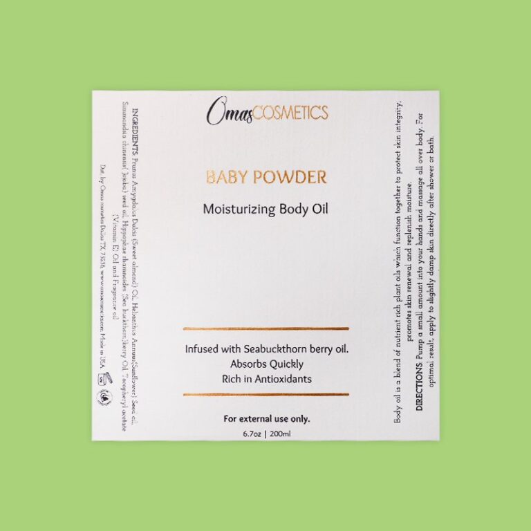 Clinical Textured Paper Wrap Label for Body Oil