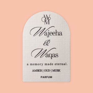 Die-Cut Arched Linen Paper Label for Parfum