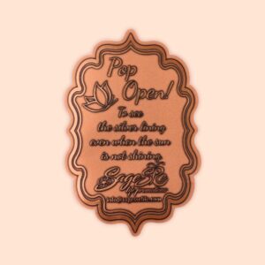 Die-Cut Embossed Bronze Paper Bottle Neck Label