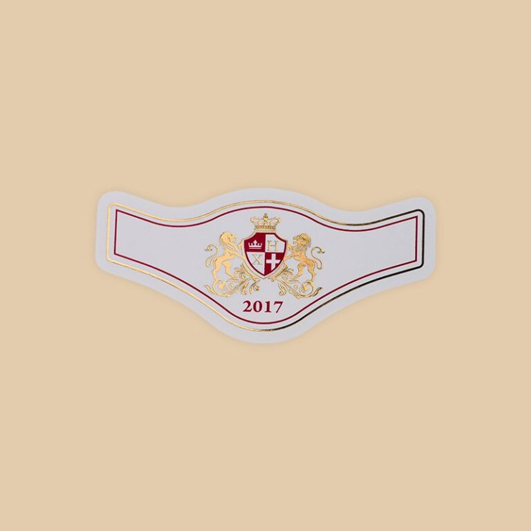 Die-Cut Gold Foil Crest Paper Wine Label