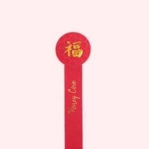 Die-Cut Gold Foil Red Honey Dipper Label for Jars