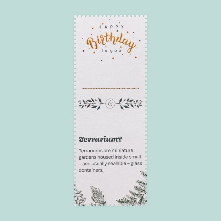 Die-Cut White Paper Gold Foil Birthday Bookmark Label