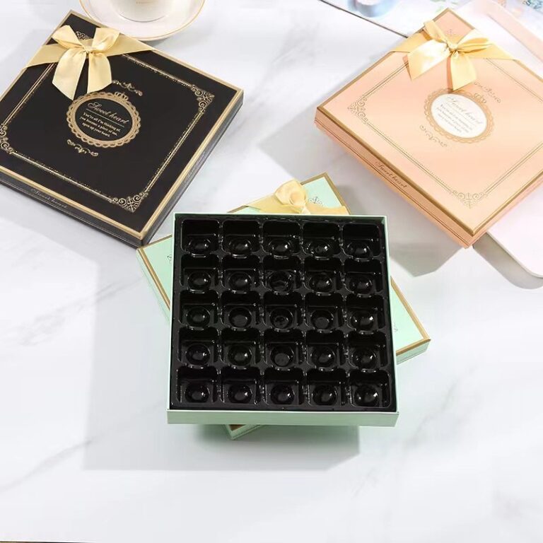 Foil-Bordered Ribbon Chocolate Box for Gifting