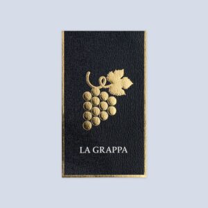 Gold Foil Black Paper Grappa Label for Spirits