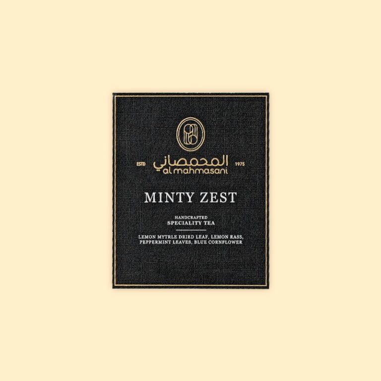 Gold Foil Black Textured Label for Specialty Tea