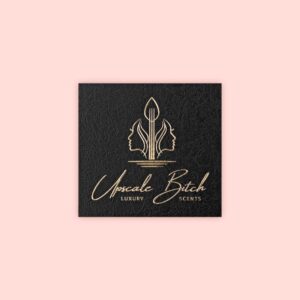 Gold Foil Black Textured Paper Label for Scents