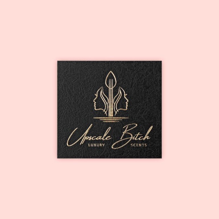 Gold Foil Black Textured Paper Label for Scents