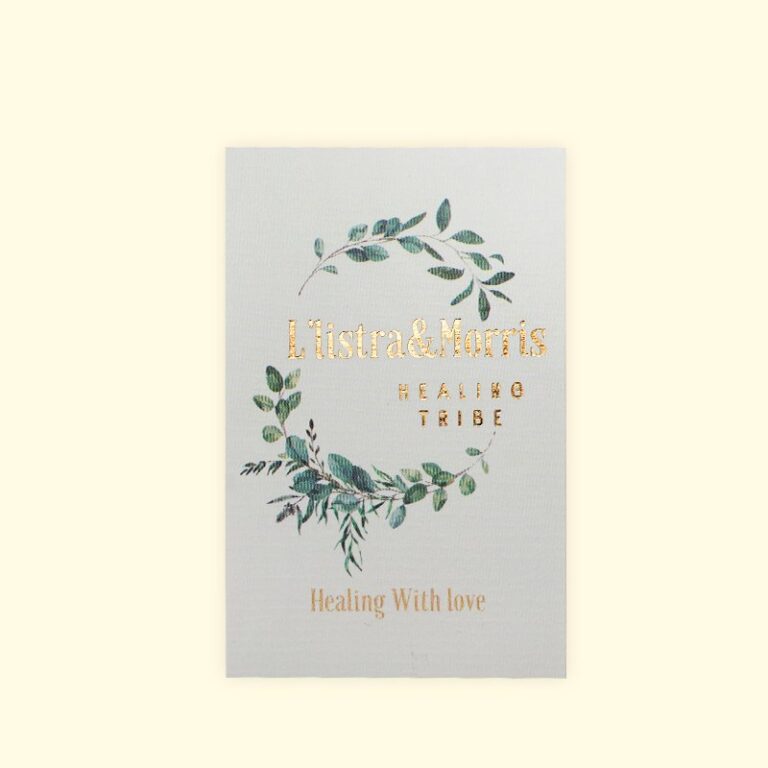 Gold Foil Grey Textured Label for Wellness
