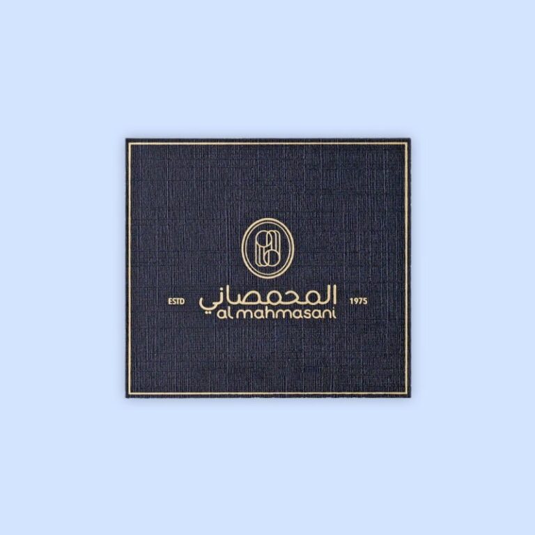 Gold Foil Navy Textured Paper Label for Perfume