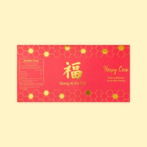 Gold Foil Red Coated Paper Honey Label for Jars