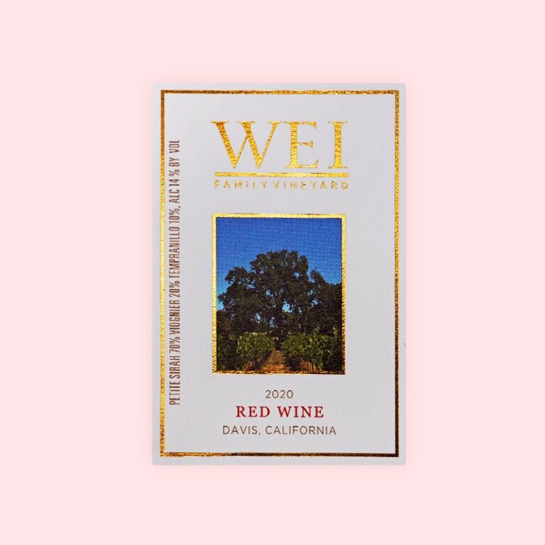 Gold Foil Textured Paper Label for Red Wine