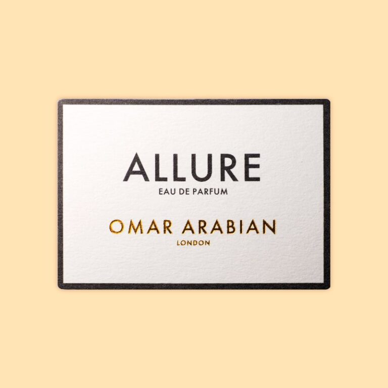 Gold Foil White Textured Paper Label for Parfum
