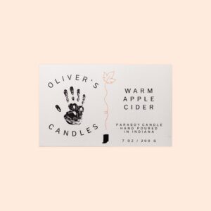 Illustrated Textured Paper Label for Parasoy Candles