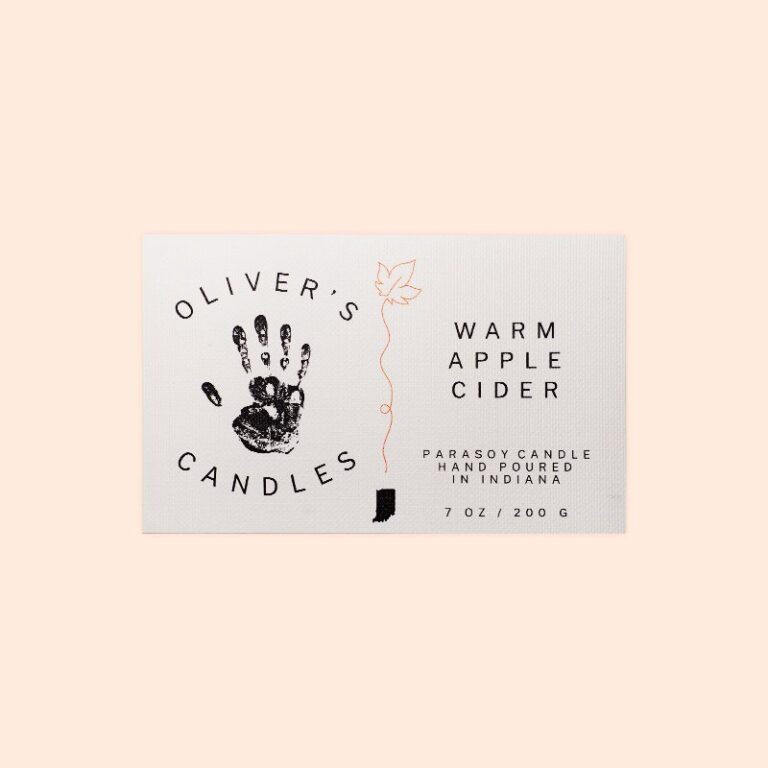 Illustrated Textured Paper Label for Parasoy Candles