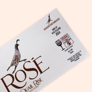 Matte Paper Illustrated Rose Wine Label for Spirits