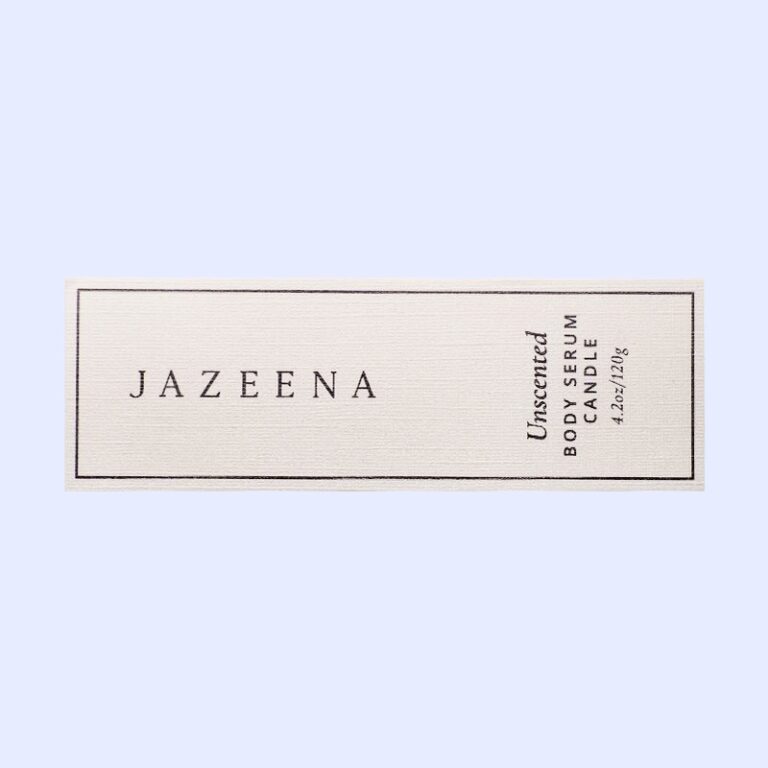 Minimal Textured Paper Label for Serum Candles