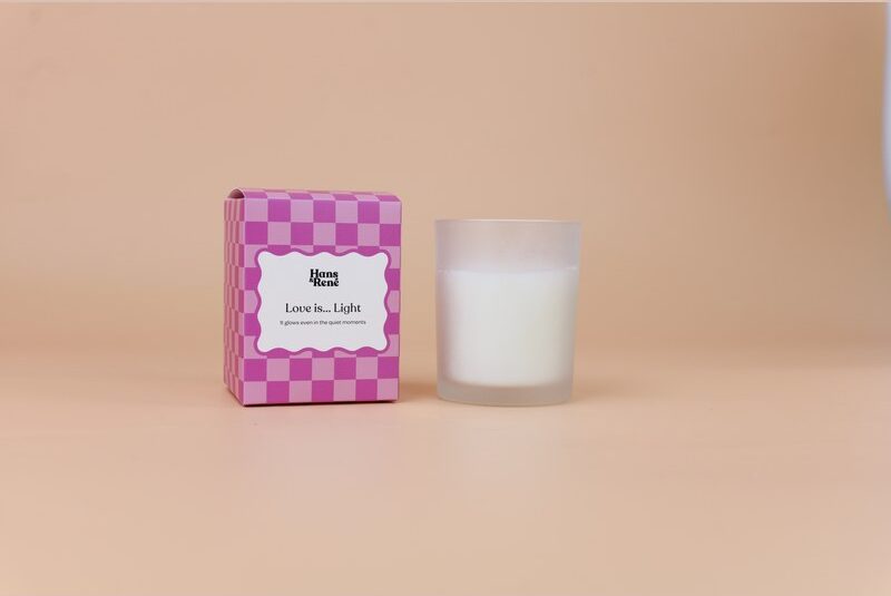 Patterned Candle Carton and Frosted Jar Gift Set