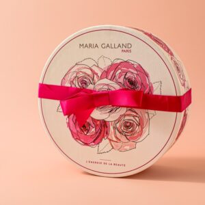 Ribbon-Tie Round Cosmetic Gift Box for Beauty