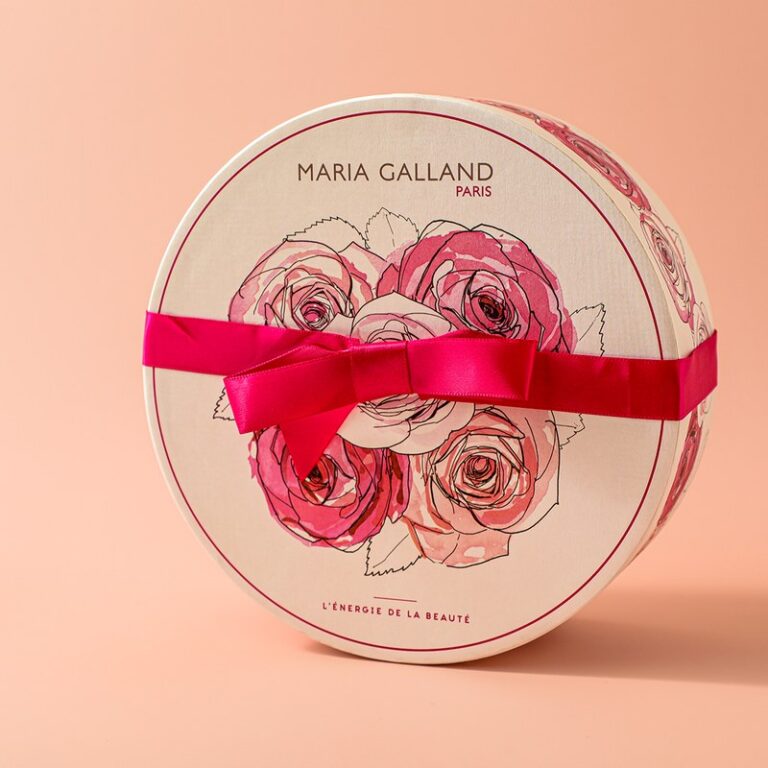 Ribbon-Tie Round Cosmetic Gift Box for Beauty