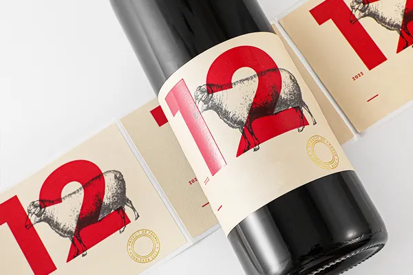 Wine and spirit labels applied to different bottle formats