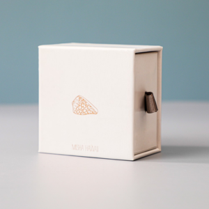 Rose Gold Foil White Slide Drawer Box for Jewelry