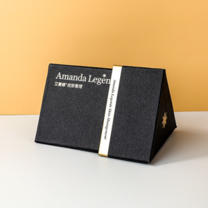Gold Foil Black Triangle Gift Box for Skincare
