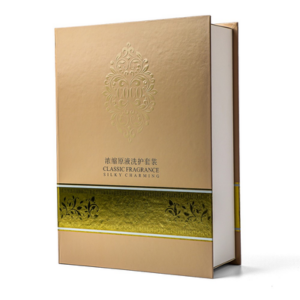 Spot UV Gold Foil Rigid Book Box for Perfume
