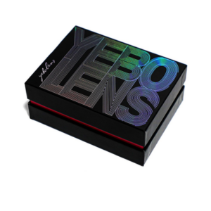 Holographic Foil Black Lid-and-Base Box for Eyewear