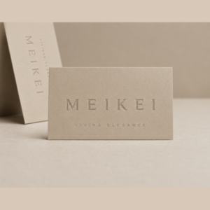 Embossed Taupe Cotton Business Card for Lifestyle Brands