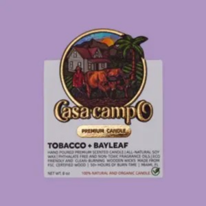 Vintage Illustrated Label for Tobacco & Bayleaf Candles