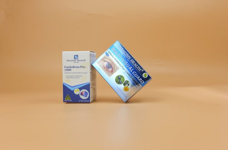 Printed folding carton set for supplement products